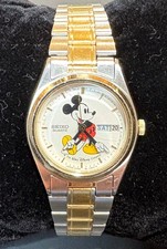 Vintage Seiko Disney  Mickey Mouse Watch 3Y03-0039 A4 Quartz Two Tone picture