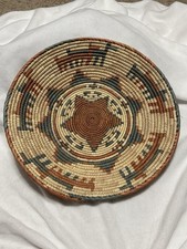 VTG Antique Pakistani Wedding Hand Woven Coil Basket 15