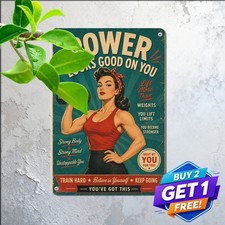 Strong Is The New Pretty Motivational Workout Gym Metal Tin Signs Decor picture