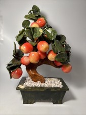 Vintage Chinese Jade Peach Bonsai Tree Sculpture Large ~14inch Heavy ~6lb picture