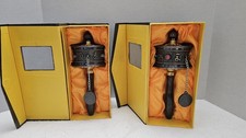 Pair of Handheld Tibetan Prayer Wheels Set - Yungdrung Bön Mani Wheels with Box picture