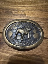 Vintage Solid Brass Mack Trucks Bulldog Belt Buckle Kieth Smykal & Co. picture