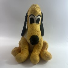 Vintage 50's-60's Pluto Mohair Fur Plush Doll Walt Disney Disneyland 14.5
