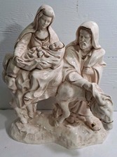 Vintage 1982 Ceramic Holy Family Nativity Provincial Mold Hand Painted 10in S picture