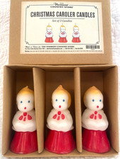 REPRO VT Country Store CHRISTMAS GURLEY CANDLE CHOIR BOYS 3 unused w/box + label picture