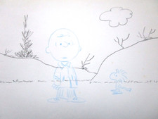 PEANUTS CHARLIE BROWN Charles Schulz ORIGINAL PROD cel DRAWING LAYOUT snoopy picture