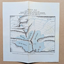 Map of District between Gran Sertz and the Colle Di Lauson- Antique Print - 1911 picture