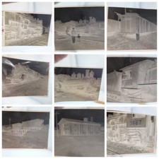 VTG Railroad Train 1950s 60s Kodak Film Picture  Negatives Lot Engine Cars Yard picture