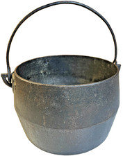 Antique Marietta Co PA #5 Cast Iron Bail Kettle Pot Cauldron Gate Mark Gatemark picture