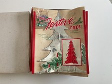 Box of 12 The Festive Tree Silver Aluminum Tabletop Christmas Tree Kits Vintage picture