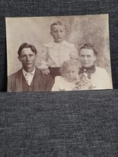 Antique Victorian Family Portrait Photo 1890s Mother Father Children 4x3 picture