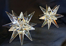 Vintage 1987 Premium Crystal Starburst Candleholder Graduated Pair No Box As Is picture