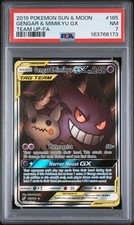 Graded Pokemon - Gengar & Mimikyu GX (165/181) Sun & Moon Team Up PSA 7 picture