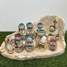 Vintage 1986 Teissedre 11 Pc Southwestern Storyteller Nativity Set picture