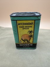 Vtg McConnon's Pure Ground Ginger Spice Tin 3 1/4 Oz Winona MN Camel Graphics picture