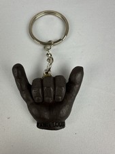 1998 KC Hawaii Wooden Hang Loose Shaka Hand Sign Keychain Surf Beach Aloha picture
