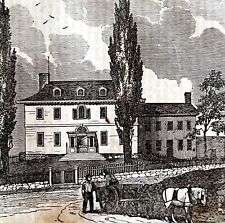 Washington Headquarters Morristown 1845 Woodcut Print Victorian Revolution DWY9C picture