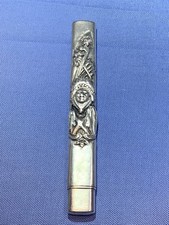 Vintage Sterling Silver Pencil Case Indian Chief Motif Eberhard Faber Pencil picture
