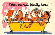 Pocono Mountains Folks Are Friendly Comic PA 1971 Vintage Postcard 5P21-12 picture