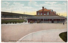 PITTSBURGH PA PENN RR STATION EAST LIBERTY POSTCARD 1910 051722 R picture