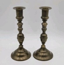 Vintage Pair of Brass Taper Candlesticks - 8.5
