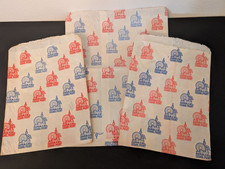 (3) Vtg Cedar Point Souvenir Gift Shop thin Paper Bags (2) 8