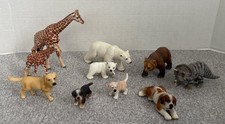 Schleich Animal Figures Lot-Giraffes, Bears, Dogs, Dino Retired 2001-2008 1.5-5” picture