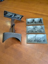 Antique 1920s Keystone View Co Stereoscope Handheld Viewer with 4 Vintage Cards picture