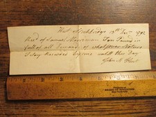 Antique Ephemera 1792 Receipt  West Stockbridge MA Revolutionary War Connection picture