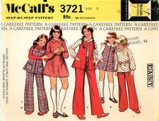 McCall's 3721 Retro Dress, Jumper, Vest, Blouse & Flared Pants Sz 5 CUT COMPLETE picture