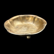 WMF Ep Brass Germany Large Ikora Metal Bowl Art Deco MCM Trinket Silverplate VTG picture
