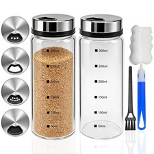 2Pcs 300ML Large Capacity Salt And Pepper Shakers with Cleaning Brush picture