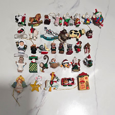 34pc Vintage Miniature Christmas Ornaments Lot Hallmark Merry Miniatures Plastic picture
