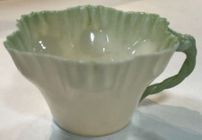 BELLEEK IRELAND GREEN RUFFLED TEACUP picture