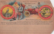 White Rose Gasoline National Light Antique Lamp Oil Automobile Vtg Postcard I17 picture