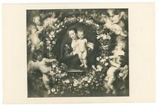 Madonna In Floral Wreath By Flemish Painter Peter Paul Rubens In 1620 Postcard picture