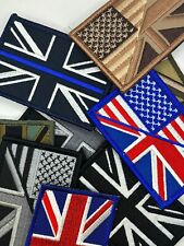 USA UK Flag British American Flag Morale Patch RANDOM 5PC Hook Backing  3