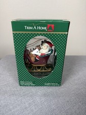 1992 KMart Trim A Home Collectible Tree Charm Santa In Sleigh Ornament picture