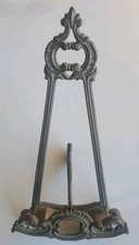 VTG Ornate Victorian Brass Angel Easel Mirror Picture Frame Holder picture