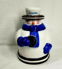 Oreo Cookie Jar Snowman Ceramic Kraft TM Ceramic Collectible Vintage  picture
