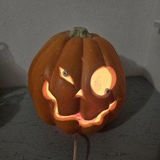 Vintage 1995 Trendmasters Crazy Eye's Light Up Pumpkin Foam Blow Mold Paint Loss picture