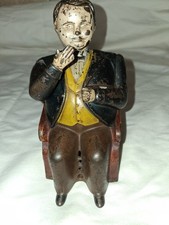 Antique 1873 Cast Iron J. & E. Stevens Tammany Bank Tweed Toy picture