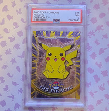 Topps 2000 Topps Chrome Pokémon Pikachu #25 English PSA 7 First Movie picture