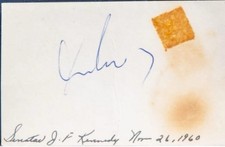 John F. Kennedy Signature as President-Elect ~ From Day After Birth of JFK Jr. picture