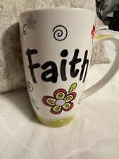 Tall Coffee Mug FAITH Matthew 19:26 Scripture and Flowers by Burton+Burton picture