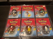 1999 Pokemon Keychain Set Sealed Pikachu Charmeleon Blastoise Ivysaur Poliwhirl picture