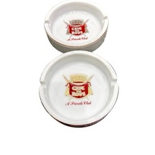 Vintage Cave des Roys Private Club Ashtrays (2) LosAngeles Empire Line Gold Trim picture