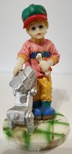 Boy with Pet Robot Dog Resin Figurine Figure 5