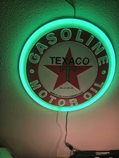 Texaco LED Sign **Green** Lighted Sign W/USB Charging Cable New No Box. picture