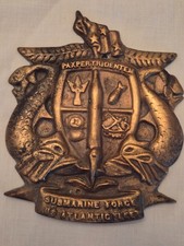 1950s US Navy Military Submarine Force U.S. Atlantic Fleet Brass Plaque picture